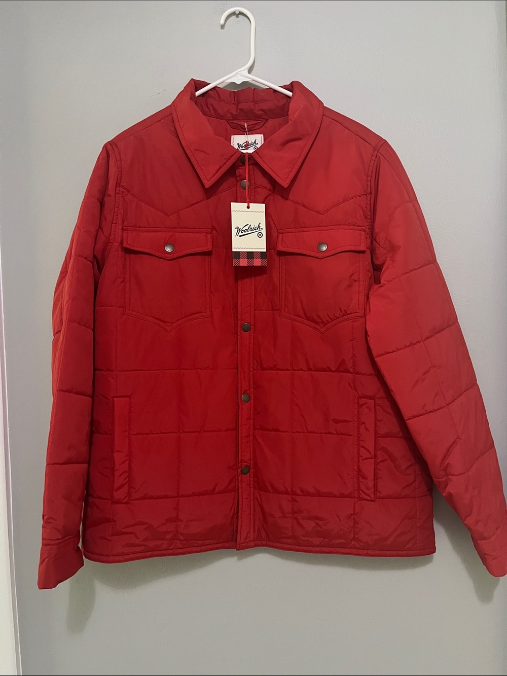 Red Quilted Puffer Jacket
